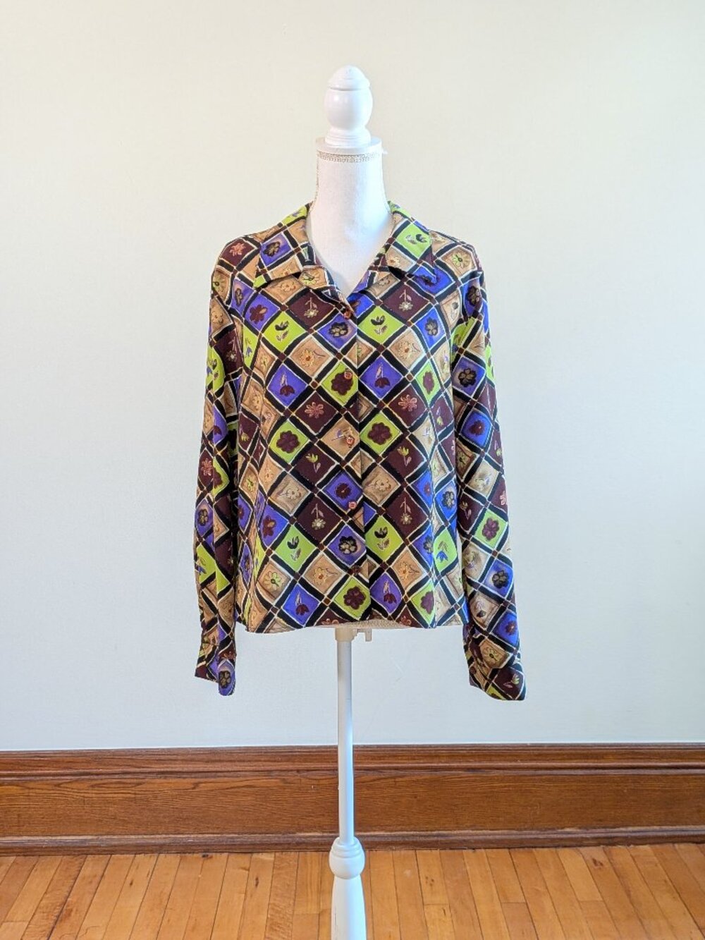 Y2K Floral Blouse, Made in USA
